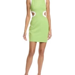 STAUD Lime Green Cutout Mini Dress